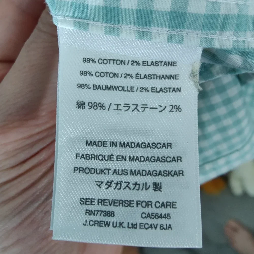 Slim Fit Light Mint Gingham Button-Up Shirt -